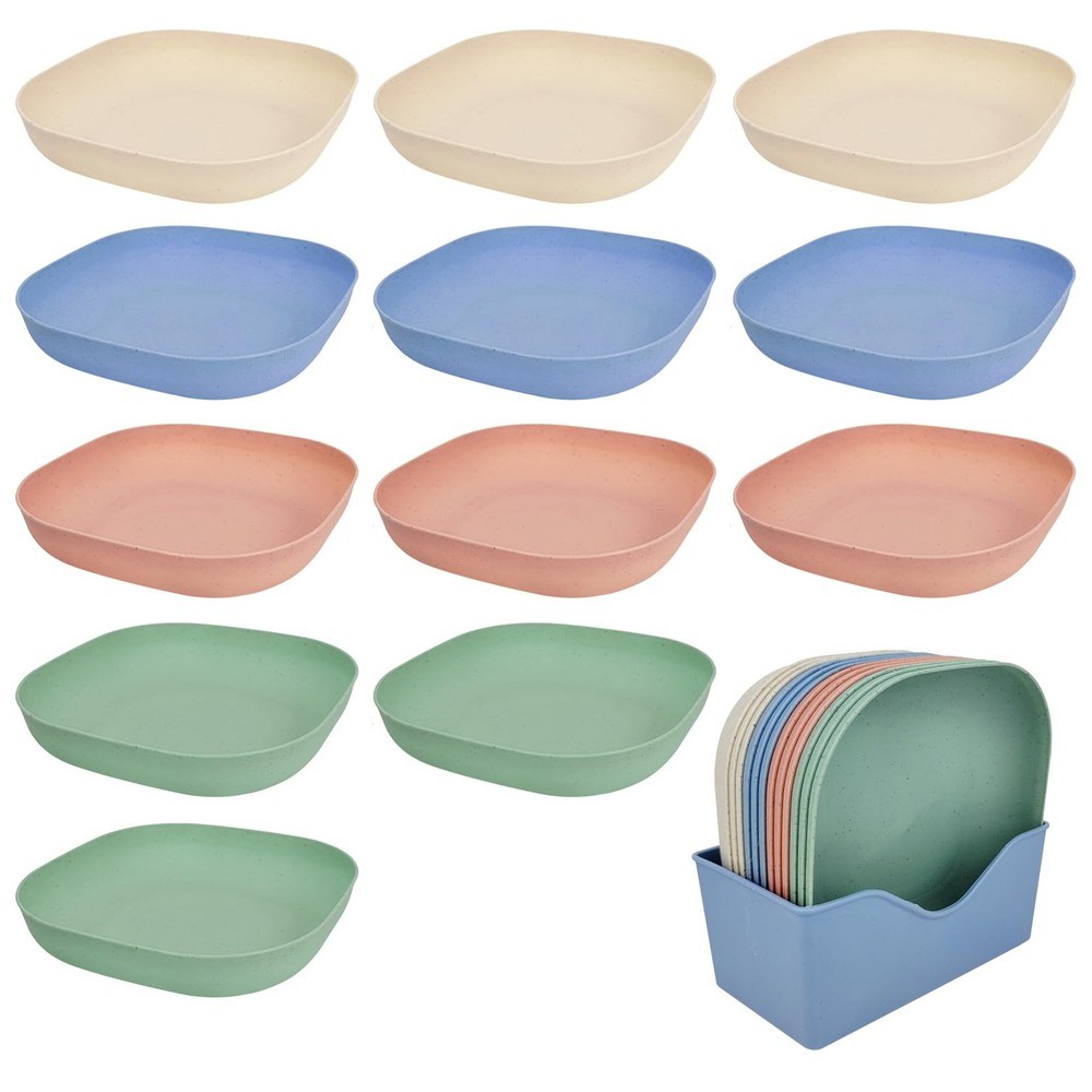 WANGSHIQI Wheat Straw Plates,5.7inches Dinner Plates 5.7 inches, Mixed color
