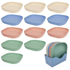WANGSHIQI Wheat Straw Plates,5.7inches Dinner Plates 5.7 inches, Mixed color