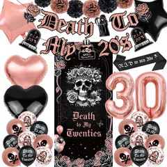 TSVATE Death to My 20s Decorations, 30th Birthday Decorations for Rosegold