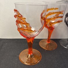 7 Skeleton Hand Plastic Wine Goblets Gothic Halloween Party Bar Decor Cups