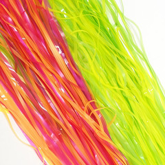 Glow in the Dark Tinsel Curtains 4 Pack – Neon Party Decorations 3.3X6.6Ft UV Re