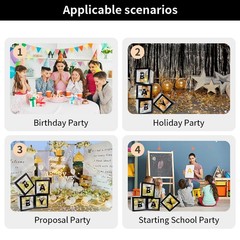 Onteftshop Baby Boxes Letters Clear Black 4pcs Party Decorations