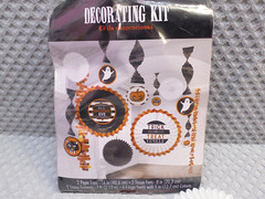 Halloween Ghost Pumpkin Cat Striped Halloween Party Room Decorating Kit OPEN