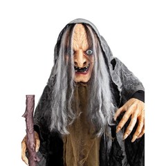 ANIMATED OLD HAG WITCH PROP Halloween Decoration Party 5ft Scary Sound Horror