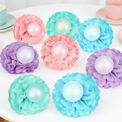 48 Pcs Mermaid Shell Party Decorations Include Pastel Tissue Paper Pom Poms a…