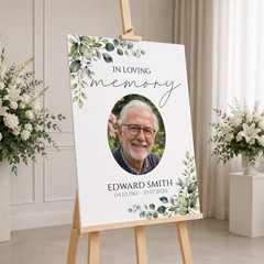 Personalised Funeral Sign | Funeral Photo Board, Memorial Funeral Welcome Sign
