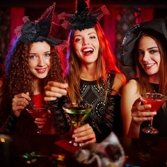 WILLBOND 4 Pcs Halloween Black Witch Hats and Lace Gloves Set, Halloween Cost…