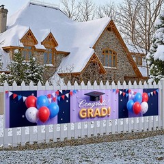 Graduation Banner 2026 Decorations Gold and Navy Blue Class of 2026 Background f