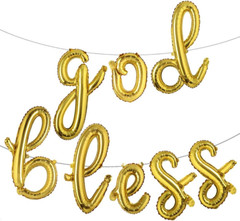16 Inch Lowercase God Bless Foil Letter Balloons Banner Baptism Party Decoration