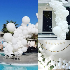 130PCS White Balloons Garland Arch Kit, Different Sizes 18 12 10 5 Inch Latex Ba