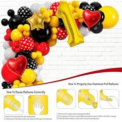 1st Birthday Decorations for Boys – Red Black Yellow Balloon Arch, ONE-derful Ba