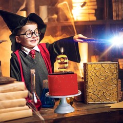 MTLEE Magical Wizard Birthday Candles Magic Inspired yellow and brown