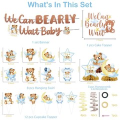 Blue Baby Shower Decorations – 35PCS We Can Bearly Wait Baby Shower Decoratio…