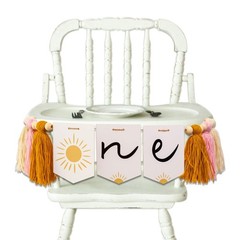 Sunshine 1st High Chair Banner – First Trip Around the Sun Party Decoration,B…