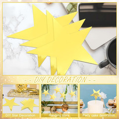 40 Pieces Gold Star Cutouts 11 Inch Double Printed Large Paper Stars Decorations