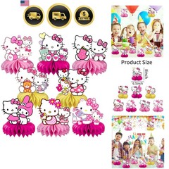 Cat Birthday Decorations Pack 8 Pcs Honeycomb Centerpieces Party Supplies