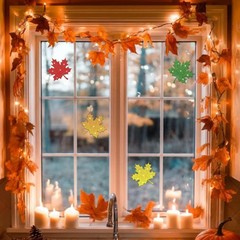 50 PCS Fall Maple Leaves Paper Cutouts Autumn Leaf Bulletin Board Decor