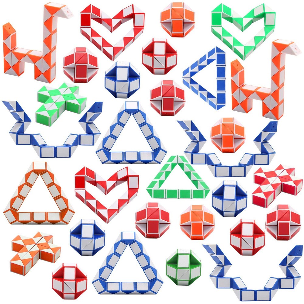 Yeetec 30 Pack 24 Blocks Magic Speed Small, Red, Green, Blue, Orange, Black