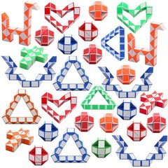 Yeetec 30 Pack 24 Blocks Magic Speed Small, Red, Green, Blue, Orange, Black