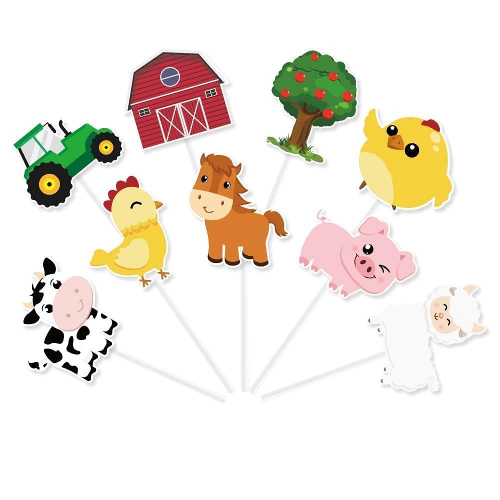 36 Pcs Farm Cupcake Toppers Farm Animal Cupcake Toppers for Kids Baby Shower