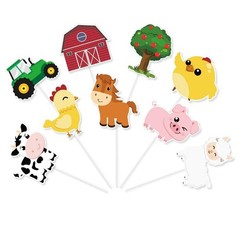 36 Pcs Farm Cupcake Toppers Farm Animal Cupcake Toppers for Kids Baby Shower