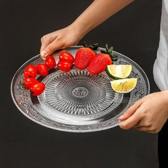 Elsjoy 6 Pack 10 Inch Large Glass Dinner Plate, Clear Round 10 inch,