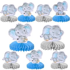 ZHUOWEISM 6 PCS Blue Elephant Honeycomb Table Centerpiece for It’s a Boy Elep…