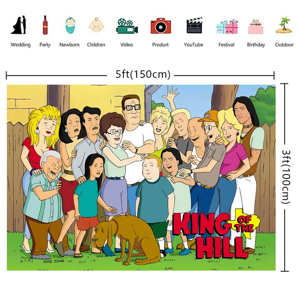 King of the Hill Party Decorations Backdrop Banner Background Vinyl