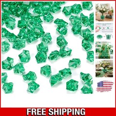 Artistic 150PCS Dark Green Acrylic Gems – Perfect for Displays & Decorations