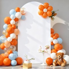 Princess Peach Birthday Castle Arch Backdrop Cover Background Party Decor Props