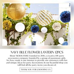 NICROLANDEE Navy Blue and Gold Decorations, 12PCS Hanging Paper Lanterns Tiss…