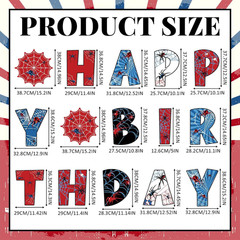 15 Pcs Spider Happy Birthday Yard Signs with Metal Stakes Happy Birthday Letter
