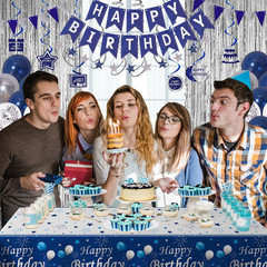 Blue Birthday Decorations for Men, Birthday Party Decorations for Men Women Boys