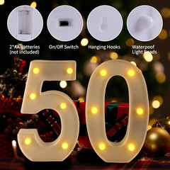 50Th Birthday Decorations Woman Man,Marquee Numbers for 50Th Wedding Anniversary