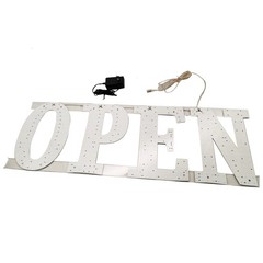 30″x10″ US Flag LED Open Sign Remote Ultra Bright Light Store Window Wall Plug