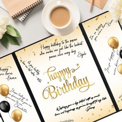 Black and Gold Birthday Decorations for Men or Women, Happy Birthday Guest Si…