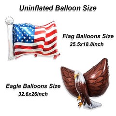 4 PCS Flag Balloons Eagles Balloon, Large 3D Eagle Balloon Patriotic Balloons…