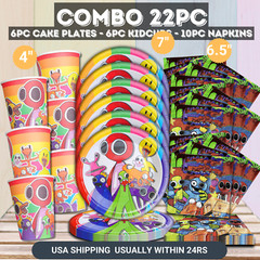 Rainbow Friends Party Supplies happy birthday centerpiece decoration cup plate