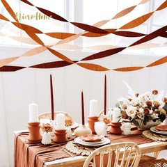8 Rolls 82ft Rust Orange Brown Crepe Paper Streamers for Rustic Wedding