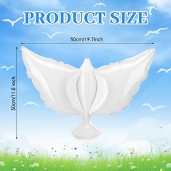 12 Pcs White Doves Balloons 19.7 Inch Small Memorial Peace Dove Balloons Foil…