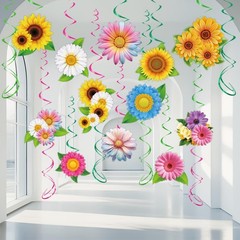 Flower Hanging Swirls Spring Sunflower Ceiling Decor Party Supplies 30 PCS