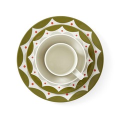 Spode Kit Kemp 11″ Geo Dinner Plate | Geometric 1″ H x L x W, Green