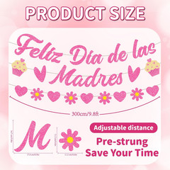 NO-DIY Feliz Dia De Las Madres Decorations, Glitter Feliz Dia De Las Madres Bann