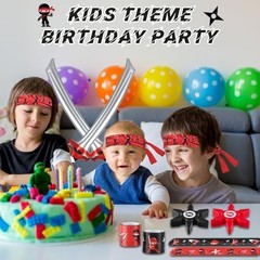 72Pcs Karate Party Favors Set – Inflatable Swords, Headbands, Slap Bracelets, De