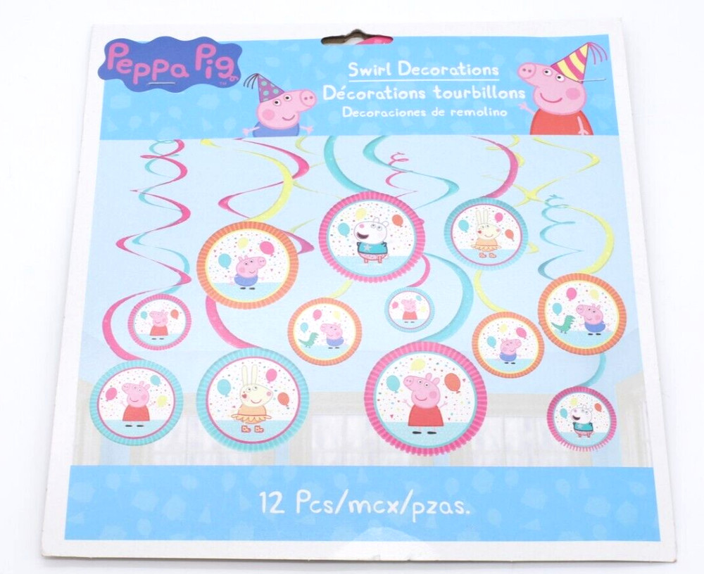 Peppa Pig Party Swirl Decorations