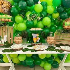 Green Balloons, 50pcs 12 Inch Different Shades Dark Green Balloons Green Latex