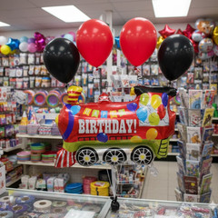 Train Birthday Party Decoration Balloon Set Red Black Kids Celebration