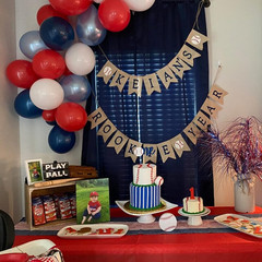 Red Blue White Balloons Arch Garland for Baseball Party Decorations Labor Nautic