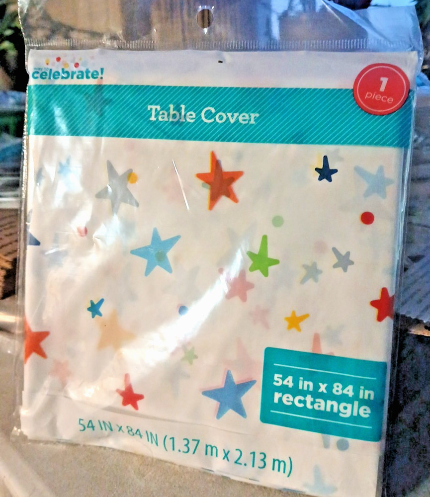 Way To Celebrate Bright Stars Plastic Tablecloth 54″x84″ Birthday Party Decor