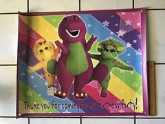 Barney Purple Dinosaur Vinyl Indoor/Outdoor Banner Sign Poster 30″x24″, 2.5 x2′